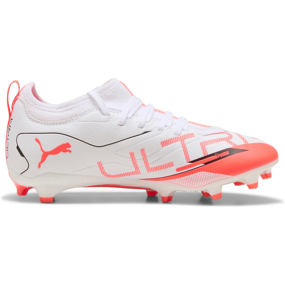 Puma Kinder Rasenschuhe ULTRA 5 MATCH FG/AG Jr White Black Glowing Red