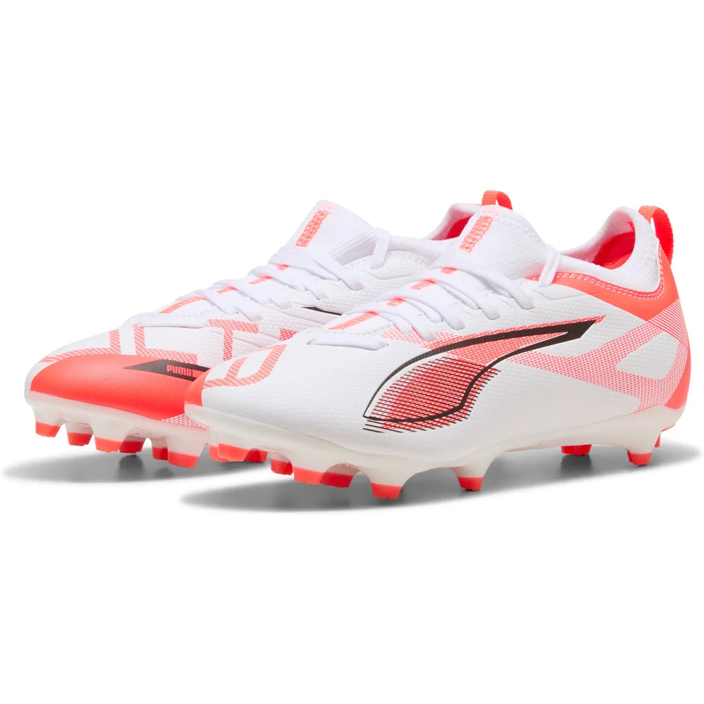 Puma Kinder Rasenschuhe ULTRA 5 MATCH FG/AG Jr White Black Glowing Red