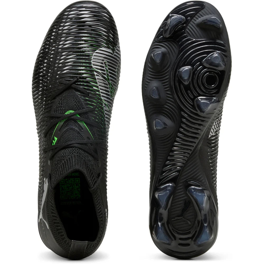 Puma Herren Rasenschuhe FUTURE 8 MATCH FG/AG PUMA Black-PUMA Silver-Fluo Green