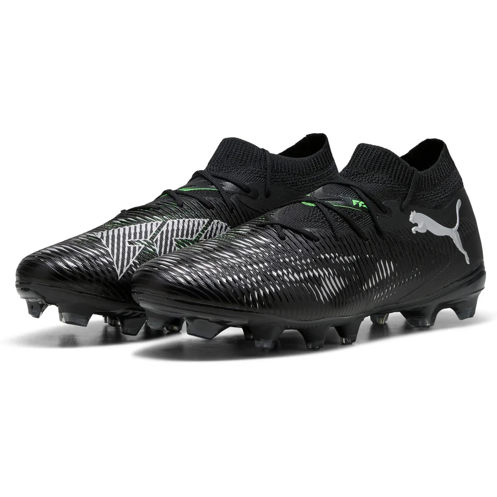 Puma Herren Rasenschuhe FUTURE 8 MATCH FG/AG PUMA Black-PUMA Silver-Fluo Green